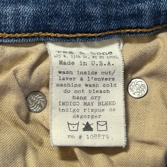 Rag & Bone Sz 27 Denim Jeans Skinny Pockets Brimfield Wash W1502K520 Made In USA - Picture 8 of 15